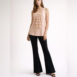 J.Crew Beaded Ruffle Tank Top Blush Pink Size M